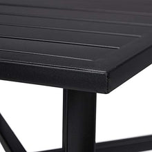 Relaxdays Tavolino Quadrato, per Giardino e Balcone, Rivestimento Antiruggine, Acciaio, LxP: 46x46 cm, Nero, 46x46x46 cm