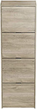 MYYINGELE Scarpiera/Armadio/Organizer a   4 Ante 25 x 52 x 163 cm   Effetto Rovere Marrone Chiaro