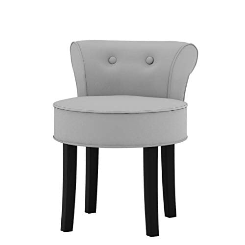 N/Z Attrezzatura Vivente Grigio Schienale Alto Vanity Toeletta Sedia Ergonomia Camera da Letto Tessuto in Velluto Tavolo da Trucco Sgabello per mobili da Camera Gambe in Legno Schienale Alto/Schienal