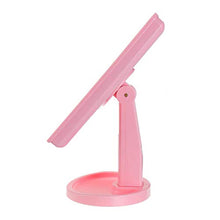 Belleashy - Specchio da trucco a 22 LED, con luce a specchio da tavolo rotante a 360°, colore: Rosa portatile illuminato per il bagno