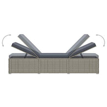 Tidyard 3 pz Set Lettini Prendisole Reclinabili in Polyrattan Grigio con Tavolino,Lettino da Sole,Lettino da Giardino Esterno,Lettino Prendisole da Piscina Patio Terrazzo Spaggia Mare