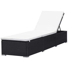 vidaXL 2X Lettini Prendisole con Cuscini Sfoderabili Impermeabile Robusto Sedie a Sdraio da Giardino in Polyrattan Nero e Bianco Crema