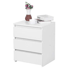 Comodino moderno e moderno, design semplice ed elegante, bianco con 3 cassetti, per camera da letto, soggiorno, bagno, 45 x 38,2 x 56 cm