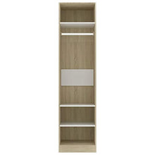 FAMIROSA Armadio Bianco e Rovere Sonoma 50x50x200 cm in Truciolato