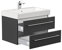 Mobile bagno con lavabo Geberit Icon 75 cm nero satinato