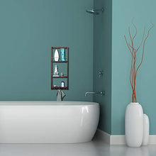 Relaxdays Scaffale Doccia da Appendere 3 Ripiani, Mensola Doccia in Bambù con Gancio, HLP 70x28,5x10 cm, Marrone Scuro