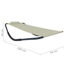 vidaXL Lettino da Giardino Crema 200x90 cm in Acciaio