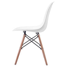 N/C Stile di metà del secolo, Schienale in Polipropilene, Gambe con connettore in Vero Legno e Metallo, Sala da Pranzo/Soggiorno/Ufficio/Soggiorno/Sedia per Banchetti, Set di 4, Bianca
