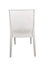 Sedia Selene, in Resina, Simil Rattan, Vari Colori, Esterno, Giardino, Alta qualità, Impilabile (6, Bianco)