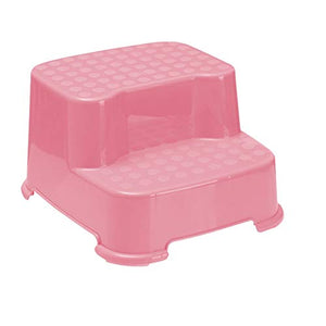 SHANCL Poggiapiedi Poggiapiedi Sgabello di Sicurezza A 2 Passaggi Sgabello Antiscivolo Impugnatura Fissa Resistente all'Usura for WC, Cucina, Letto (Color : Pink)