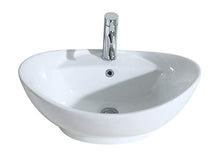 ERIDANUS Serie Lottie , Lavabo di Ceramica Bianco Lusso Lavandino Lavello Lavamano Lavabo da Appoggio Tondo Ovale Bacinella Lavandino Lavello per Bagno Casa Bidet Lavabo