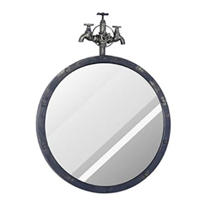 YRRA Autoportante Mobile Lavabo Bagno, Mobiletto Bagno Sottolavabo con Rubinetto e Scarico Stile Industriale,18,5"x 16,9" x 34,2",Mirror 60cm