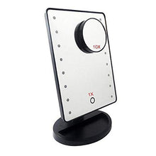 Bxiaoyan Specchio cosmetico Nuovo Desktop Multifunzione Storage Vanity Specchio Riempimento Luce Rotante Specchio Touch Sensor Dimming Specchio 10 Volte Trucco Specchio Nero