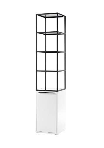 M48157WS2 - Armadio in metallo moderno, stile industriale, 40 cm, colore: Bianco opaco