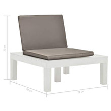 Festnight Sedia a Sdraio da Giardino con Cuscino Poltrona Sedia Sdraio Relax in Plastica 78 x 78 x 70 cm Sedie Esterno Colore Bianca