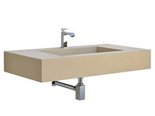 Yellowshop - Lavabo Sospeso In Marmoresina Tortora Beige Bugnato Top Integrato In Pietra Arredo Bagno (Cm 100 x 50)