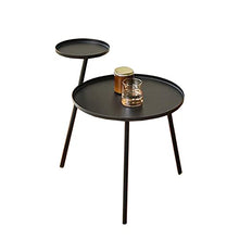 Jcnfa-Tavoli 2 Vassoi, Tavolino Divano, Design della personalità, Tavolino in Metallo (Color : Black, Size : 16.92 * 16.92 * 21.25in)