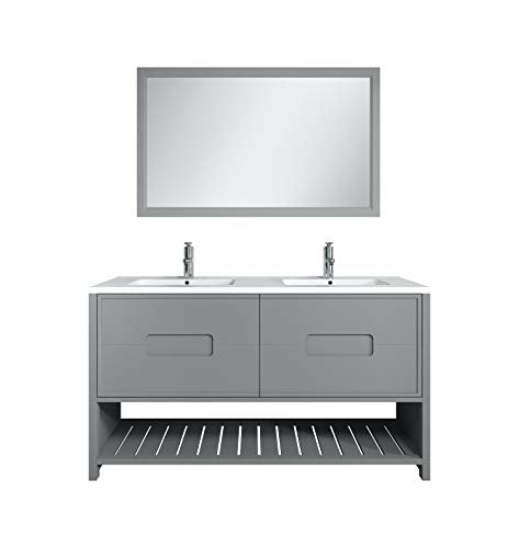 Badplaats B.V. Mobili da Bagno Nile 150 cm Grau - Armadio mobiletto lavabo Mobili Armadietto