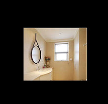 WM Hotel Specchio Decorativo Specchio Bagno Specchio Rotondo Parete Specchio Bagno Specchio Specchio Trucco Cuoio Pu Mirror-11.5
