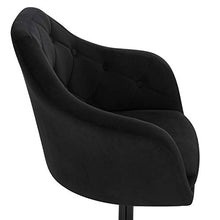 WOLTU BH239sz-1 Poltroncina da Bar Sgabello Girevole Camera da Letto Sedia Imbottita Moderna, Velluto Nero