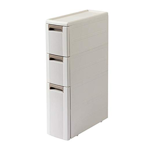 SuDeLLong Cassettiere in plastica per Abbigliamento for Piccolo Spazio unità Free Standing Cassetto Governo di Immagazzinaggio Bianco (Color : White, Size : 18X45X76.5cm)