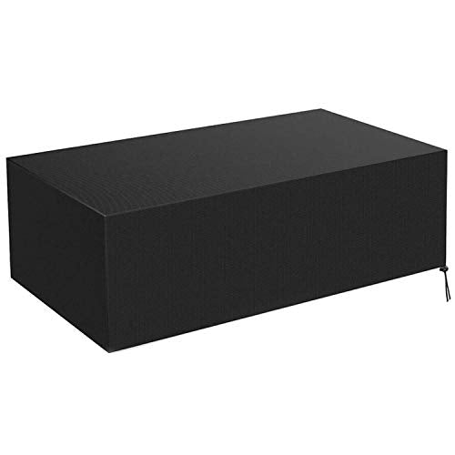 YumSur Copertura per Mobili da Giardino, Impermeabile Copertura Mobili Giardino con Coulisse, Antivento Anti-UV Coperture Arredo, Coperture per Tavoli da Esterno 420D Oxford - Nero (242x182x100)