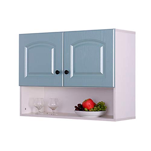 Mobiletti e armadietti Pensile Cucina Pensile Balcone Pensile Armadio Soggiorno con Vetrina Porta (Color : Blue, Size : 80 * 30 * 60cm)