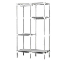 ZKHD Armadio in Stoffa Semplice Grigio E Bianco, Armadio Pieghevole Multifunzionale Porta Porta, Armadio A Casa Assemblato Armadio,86 * 45 * 170cm