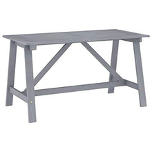 FAMIROSA Set Pranzo da Giardino 5 pz in Legno Massello di Acacia Grigio-7854