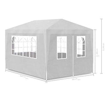 Wakects Gazebo da Giardino, 3x4 m Tenda per Feste Tendone per Feste Gazebo Impermeabile Protezione UV Tenda Giardino Sagre Eventi Mercati Esterno, Bianco