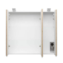 Salona - Set da bagno da 2 pezzi | Lavabo 70 cm + armadietto a LED | rovere bianco