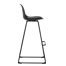 WOLTU BH158sz-2 Coppia Sgabelli da Bar Moderni Sedia Alta Cucina con Schienale di Ecopelle Gambe di Ferro Nero