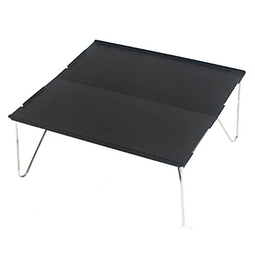 LZL Tavolo Pieghevole da Esterno Tavolo in Alluminio Mini Camping Barbecue Tavolo da Barbecue può Essere succhiata tavolino da caffè Portatile (Color : Black)