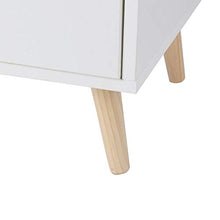 lyrlody Credenza Cucina Bianca con Gambe, Credenza da Pranzo Armadietto, 1 Porte e 3 Cassetti, 80 x 40 x 76cm