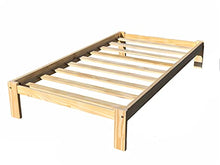 Letto singolo in legno di pino massiccio Alaska con doghe in legno di pino, non rifinito con supporto per materasso a doghe in legno, senza bisogno di molle, adatto per materasso singolo, 90 x 190 cm