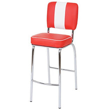 Coppia sgabelli Design Anni 50 Avellino Metallo Ecopelle 46x38x107cm Rosso