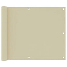 vidaXL Paravento da Balcone Crema 75x500 cm Tessuto Oxford