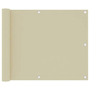 vidaXL Paravento da Balcone Crema 75x500 cm Tessuto Oxford