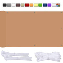 100x900cm Schermo Privacy Frangivista Balcone Frangivento Anti-UV Telo Oscurante Impermeabile Densità 200g/㎡ Giardino terrazza Recinzione Copertura con Fascette e funi/Colore Sabbia
