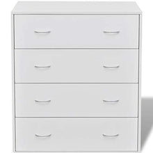 Ausla Credenza con 4 Cassetti 60x30,5x71 cm Libreria in Legno Armadietto Moderno Cassettiera da Ufficio Armadio Laterale per salotto,sala da pranzo,corridoio,Bianco