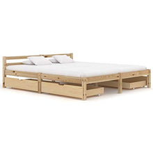 SKM Giroletto con 4 Cassetti in Legno Massello di Pino 160x200 cm (41.44kg)