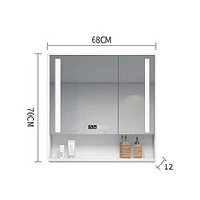 Bathroom mirror-Jack LED Illuminato Bagno Armadietto dei medicinali,Illuminato Wall Mount Armadietto a Specchio,Anti Nebbia Scacciabruma Specchio con Rack di stoccaggio,Bianca