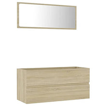 vidaXL Set Mobili da Bagno 2 pz Bianco e Rovere Sonoma in Truciolato