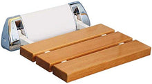 DZX Sgabello da Bagno Pieghevole in Legno per Anziani, sedili da Bagno fissati al Muro, Sedile Cromato Leggero per Bagno/corridoio/Porta | Max. 250kgs, 32X32X10CM, Sgabello da Bagno per Anziani