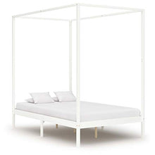 SKM Giroletto con Baldacchino 2 Cassetti Bianco in Pino 120x200 cm