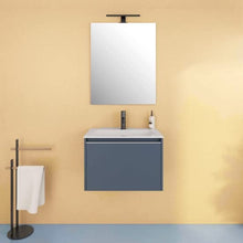 Bagno Italia Mobile arredo bagno sospeso moderno oceano bianco o tortora cm 60 con cassettone lavabo e specchio