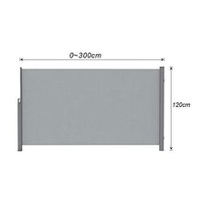 sogesfurniture Tende da Veranda,Tende da Sole per Esterno,Tende da Sole paravento Laterale frangivento Estensibile,300x120cm,Grey BHEU-MH038-312G
