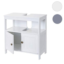 Mendler Arredo Bagno Mobile sottolavabo HWC-B63 MDF Verniciato 30x60x60cm Bianco