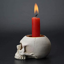 QZF Titolare del Cervello Teschio di Candela Cranio Luce del tè con la Resina di Scheletro a Candle Holder casa Festa a Tema Haunted House Cortile Candlelight Dinner Sala da Pranzo deposito Bar