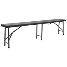 Tidyard Panchine da Giardino Pieghevoli 2 pz in HDPE Nere, Panca da Giardino, Panca posti da Giardino 180 x 25 x 43 cm